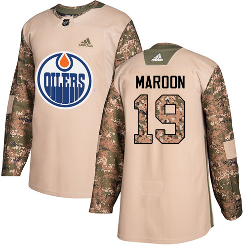 Adidas Oilers #19 Patrick Maroon Camo Authentic Veterans Day Stitched Youth NHL Jersey